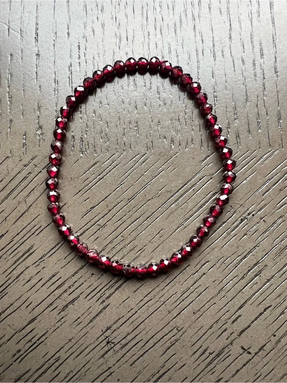HQ Faceted garnet bracelet 4mm SIZE 7’
